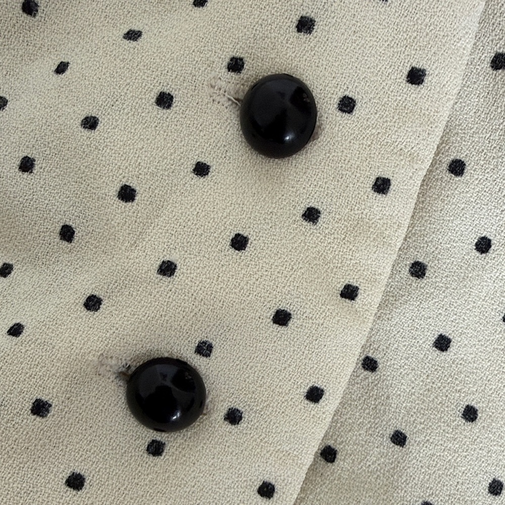 Vintage Young Edwardian by Arpeja Babydoll Mini Dress Polka Dot Flare Sleeves - Picture 12 of 14